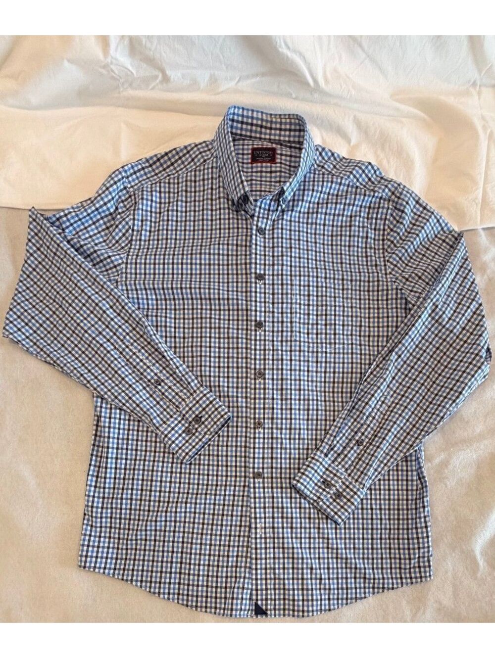 UNTUCKit Men's Button Down in Blue Check size XL Tall